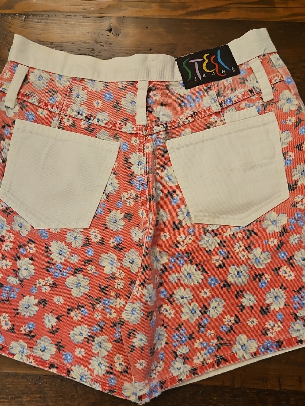 Vintage Steel  90s Floral Patchwork l High-Waist Women’s Shorts